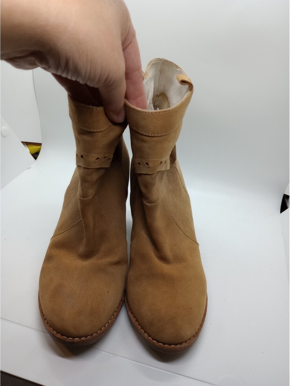 Madison Harding Ankle Boots Women's Size 7 Medium Heel Light Brown 205